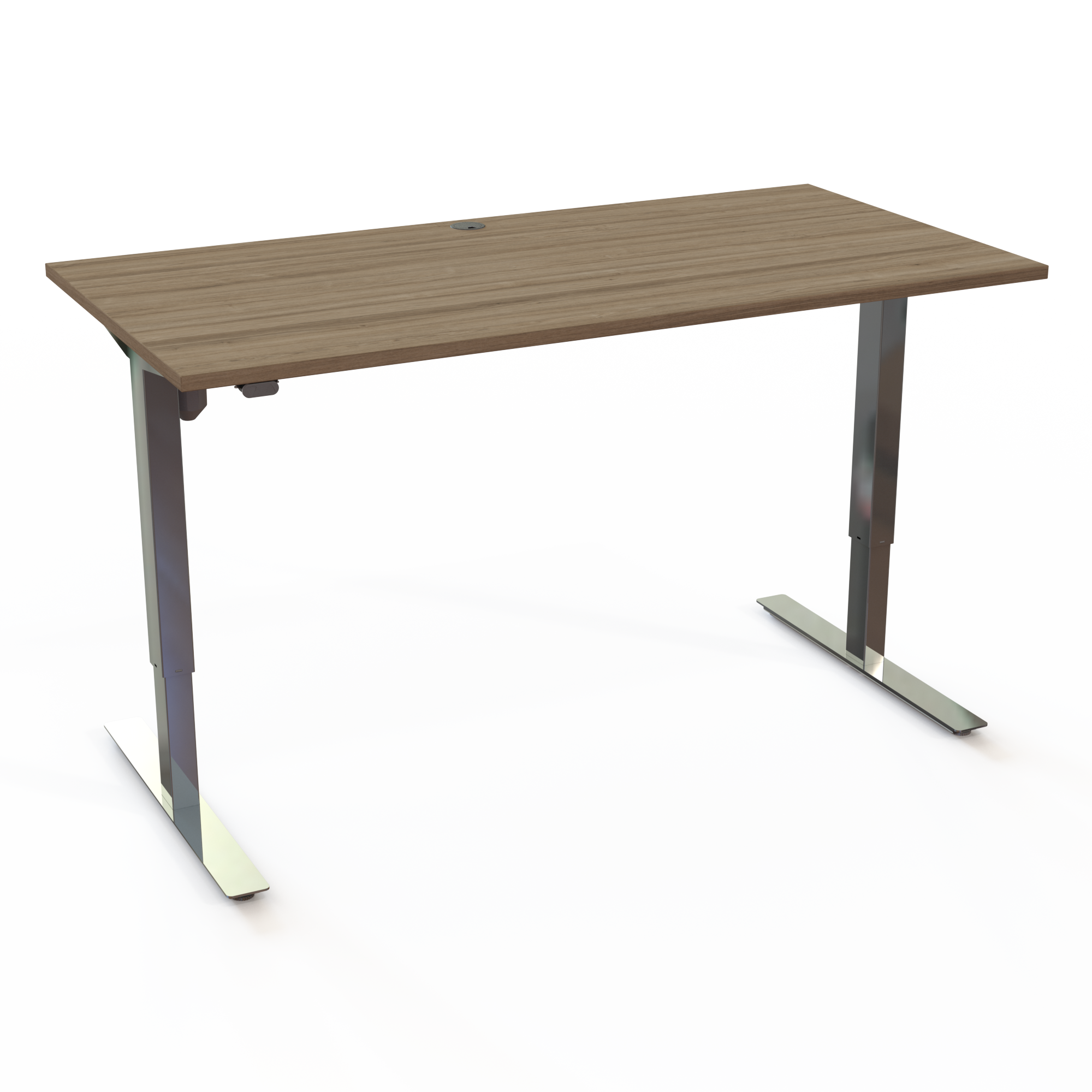 Electric Adjustable Desk | 160x80 cm | Walnut with chrome frame