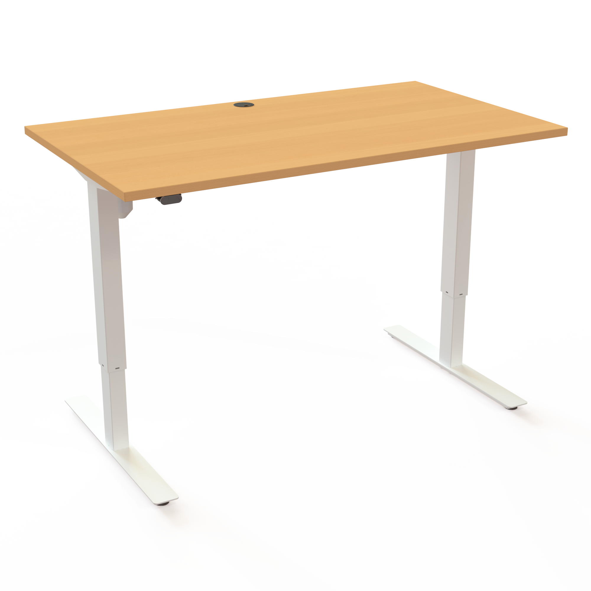 Electric Adjustable Desk | 140x80 cm | Beech with white frame