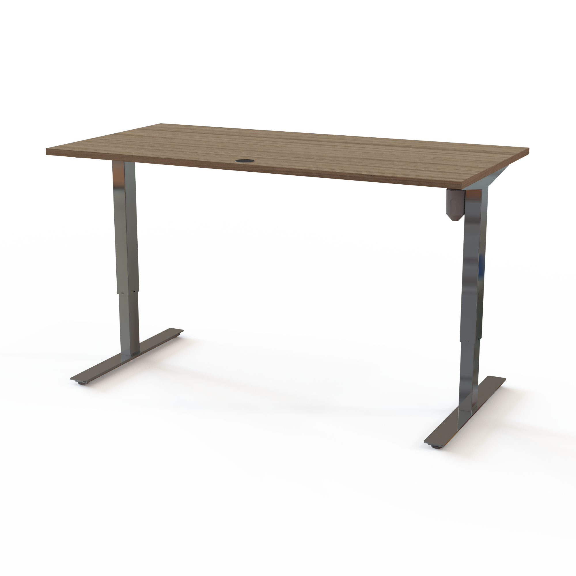 Electric Adjustable Desk | 160x80 cm | Walnut with chrome frame