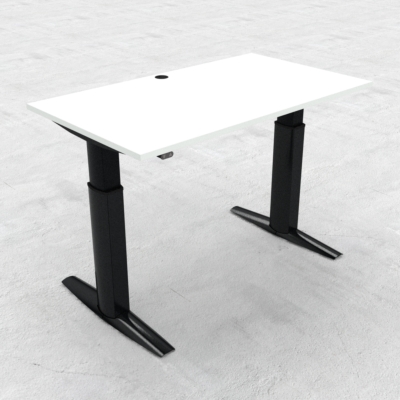 Electric Adjustable Desk | 140x80 cm | White with black frame