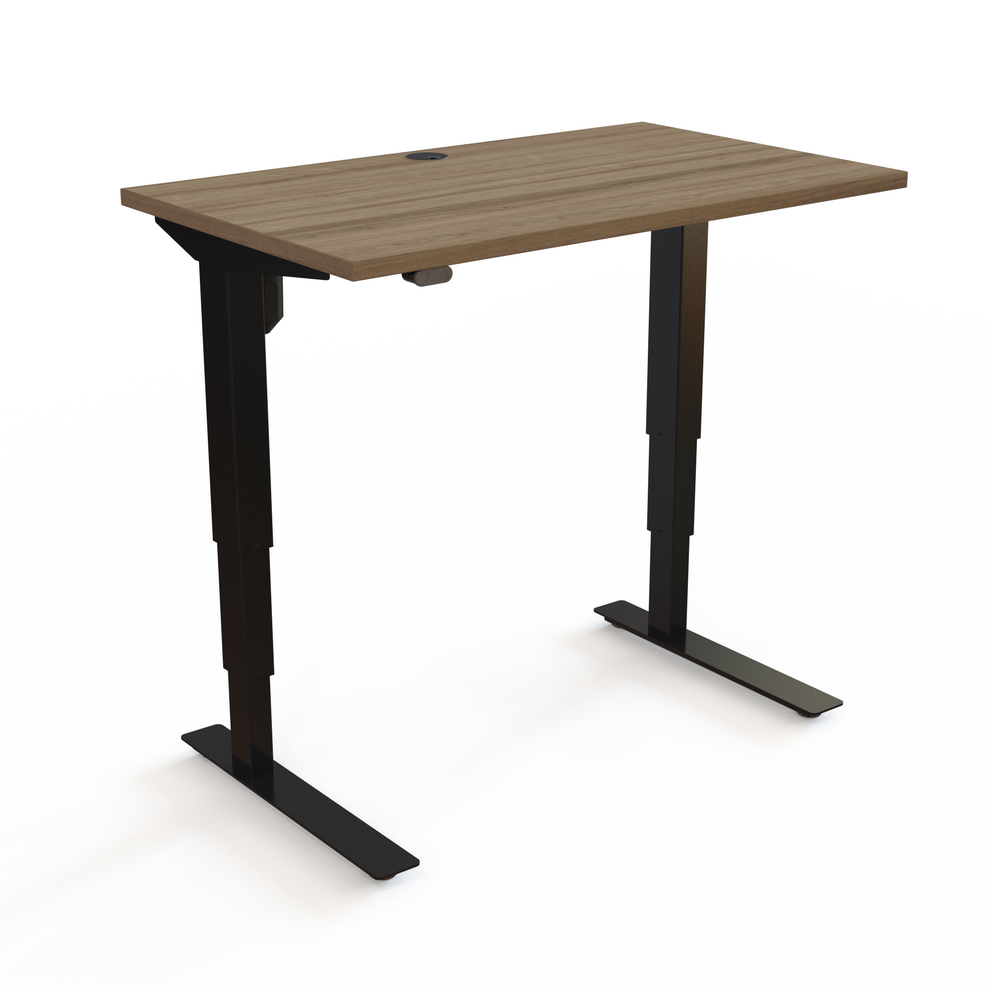 Electric Adjustable Desk | 100x60 cm | Walnut with black frame