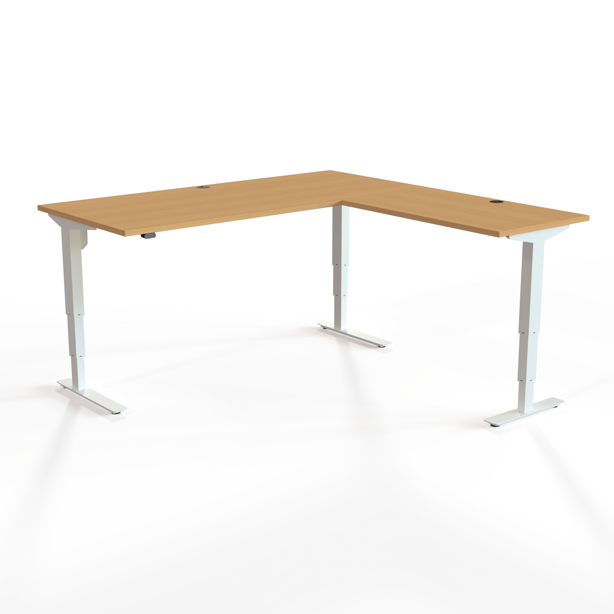 Electric Adjustable Desk | 180x180 cm | Beech with white frame