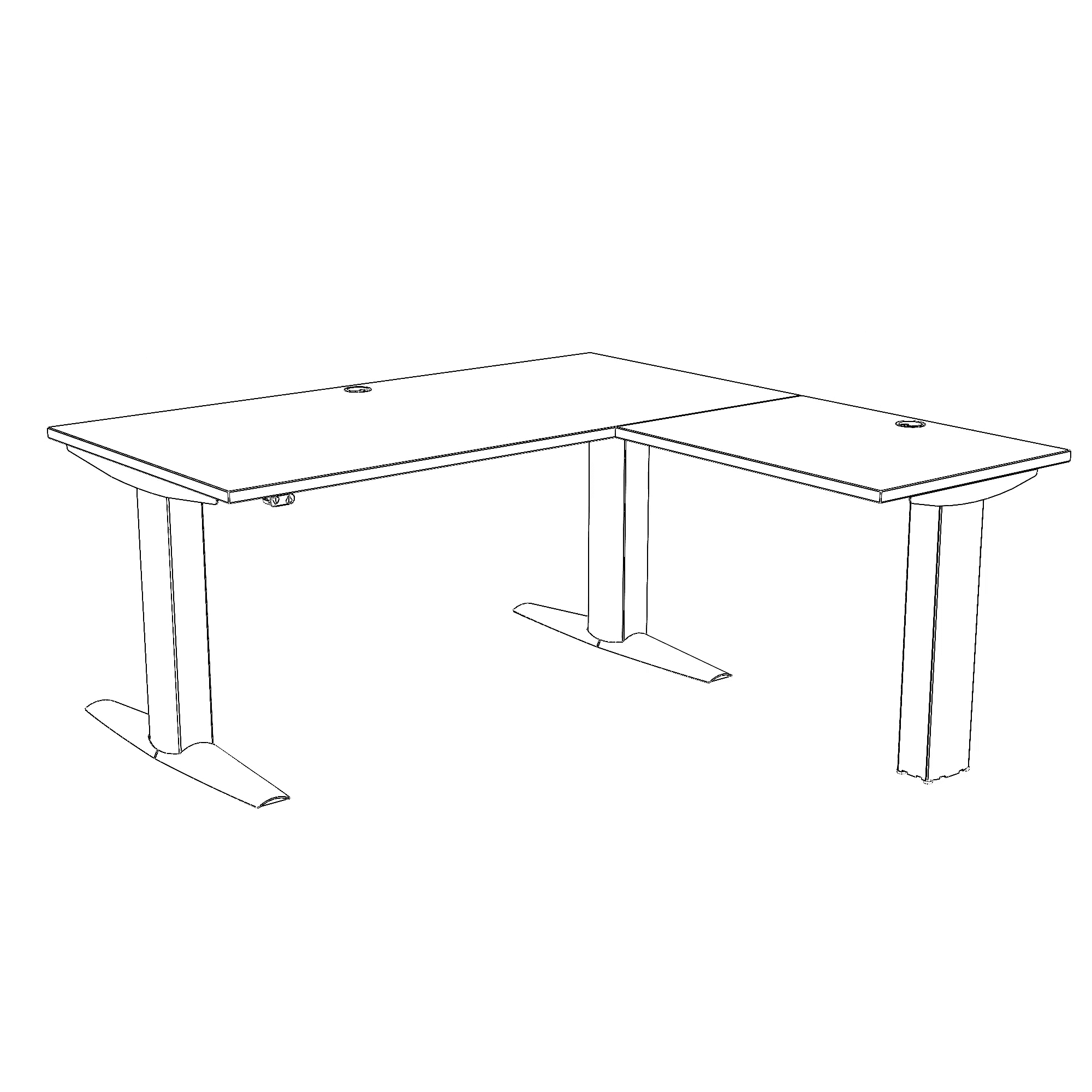 Electric Adjustable Desk | 160x160 cm | Beech with black frame