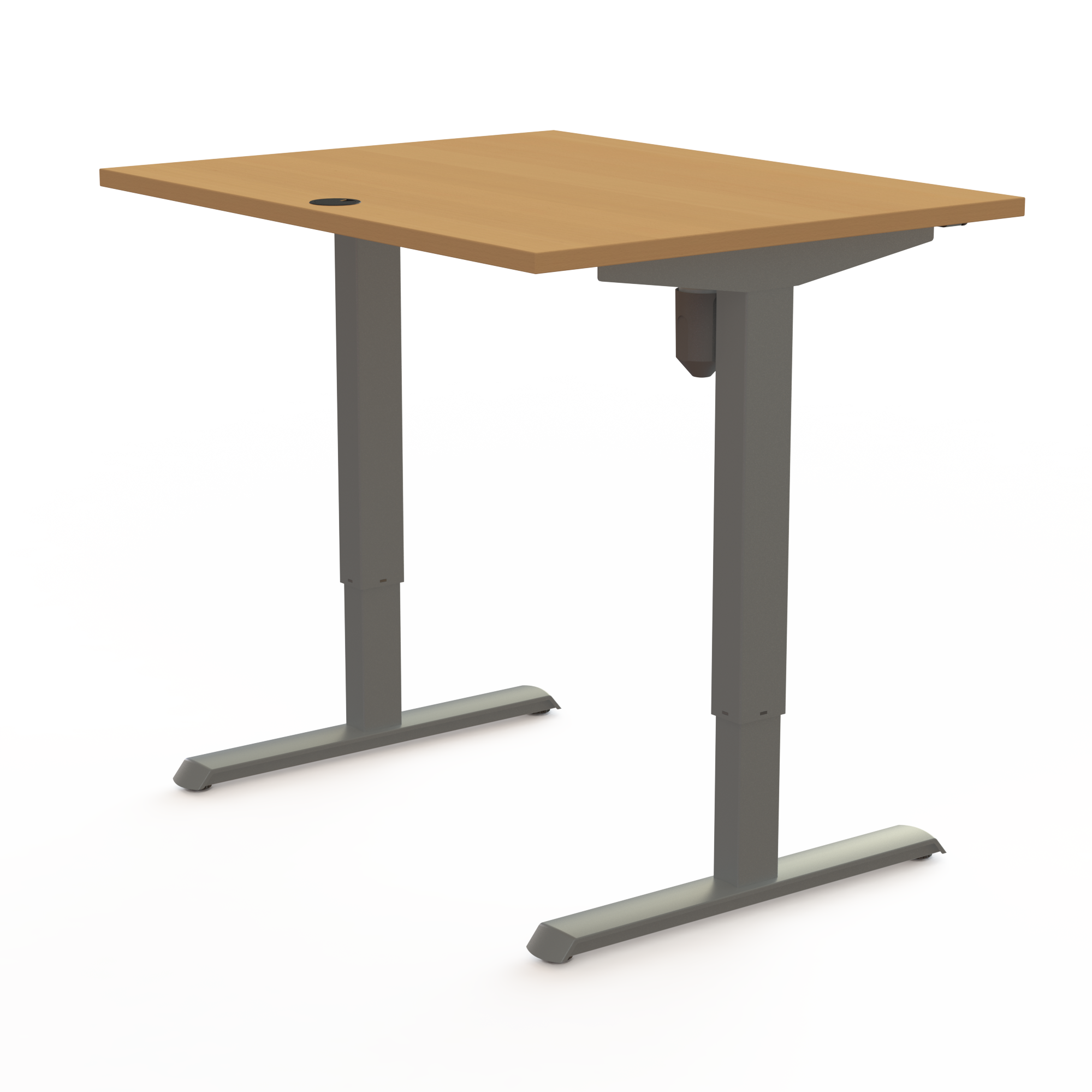 Electric Adjustable Desk | 100x80 cm | Beech with silver frame