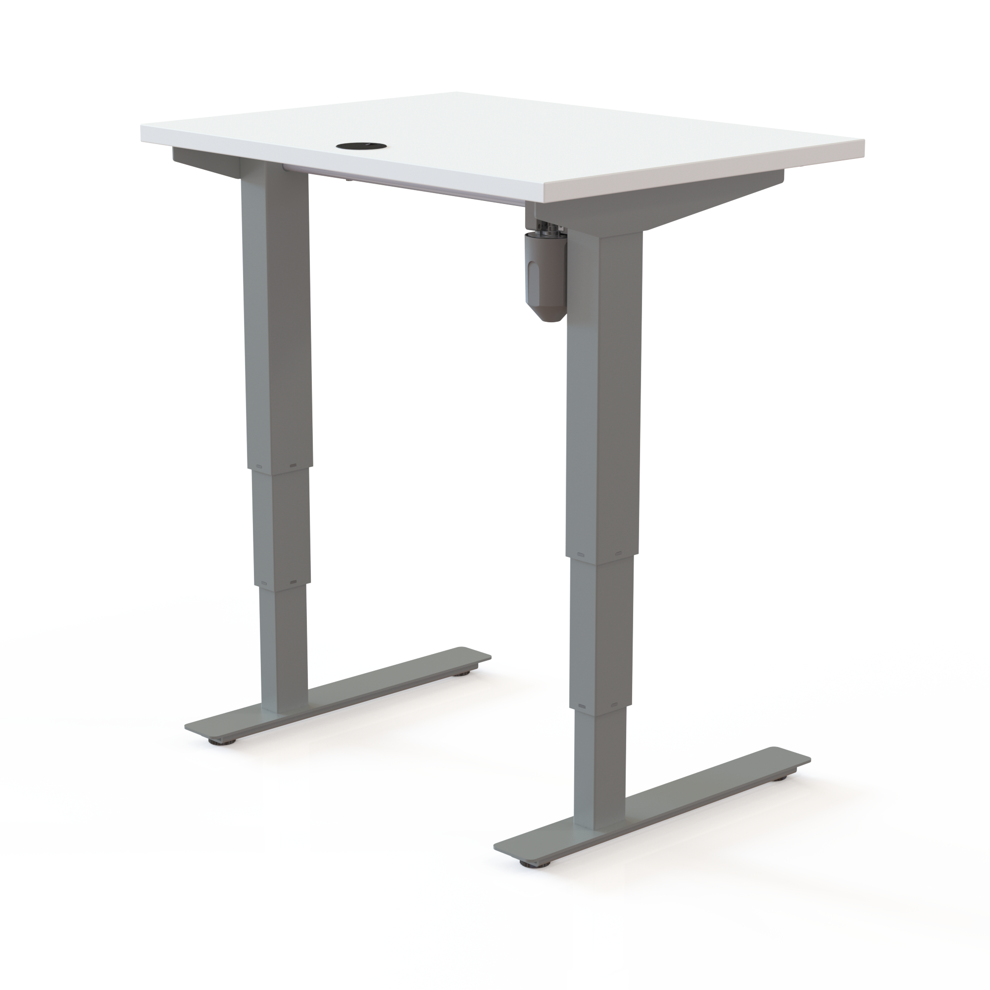 Electric Adjustable Desk | 80x60 cm | White with silver frame