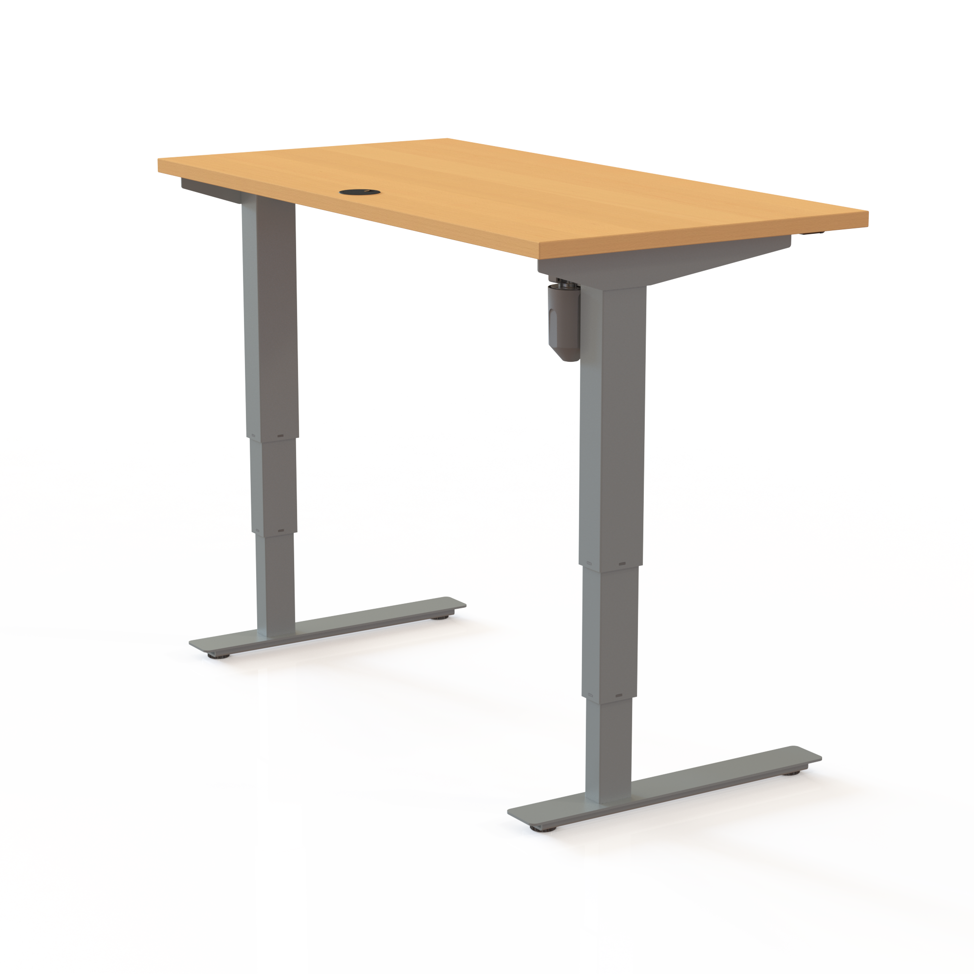 Electric Adjustable Desk | 120x60 cm | Beech with silver frame