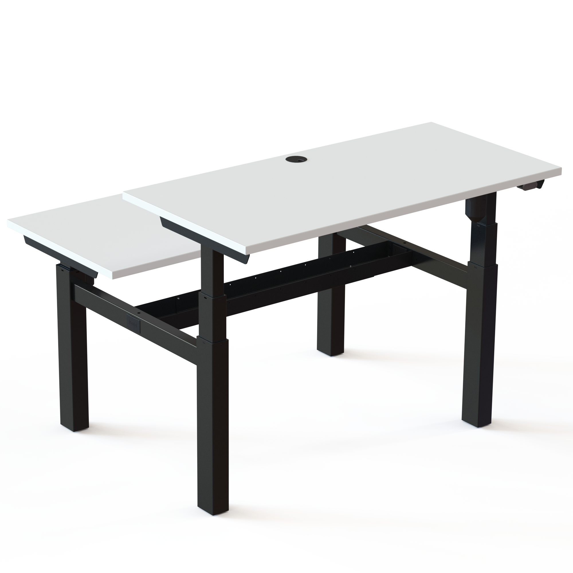 Electric Adjustable Desk | 120x60 cm | White with black frame